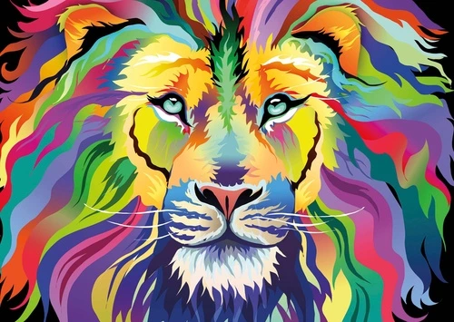 в детскую комнату, лев, яркие