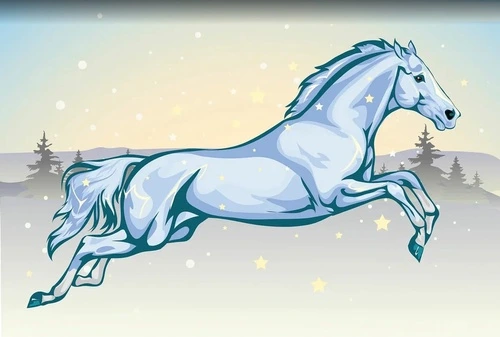 в офис, лошадь, серая, рисунок