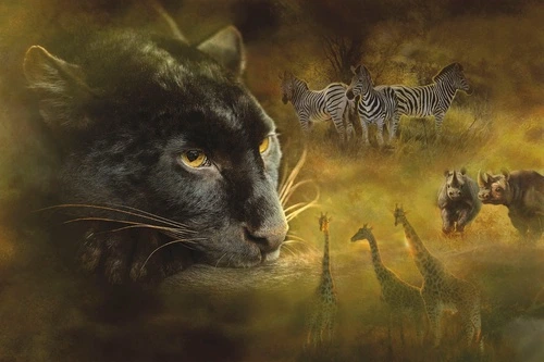 мужские, пантера, темные, золотые