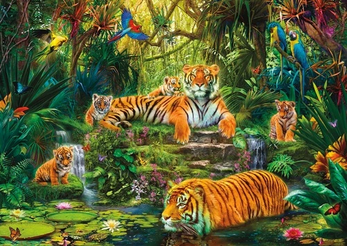 в детскую комнату, тигры, тигрята, джунгли,