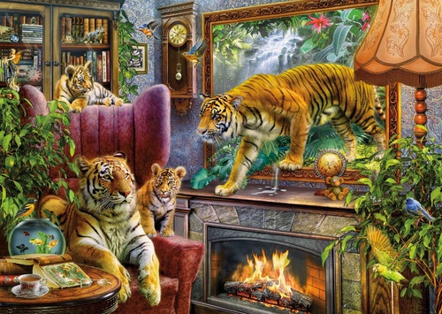 в детскую комнату, тигры, тигрята, в комнате