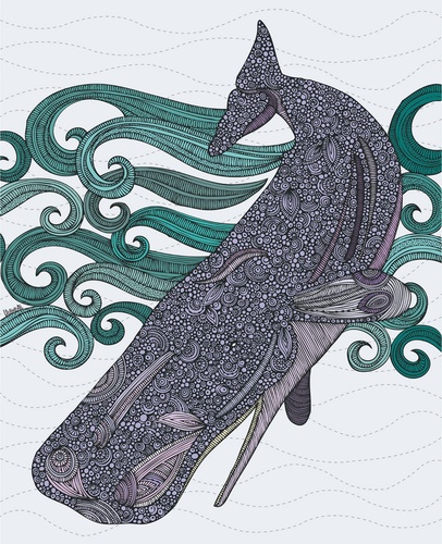 графика, кит, серая