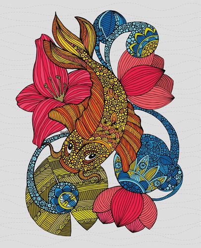 графика, рыба, сом, золотая