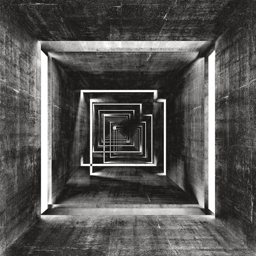 абстракция, черно-белые, коридор, иллюзия