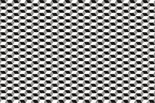 абстракция, черно-белые, узор, иллюзия куба