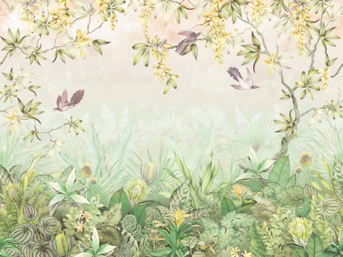 в детскую комнату, цветы, сад, поляна, зеленая