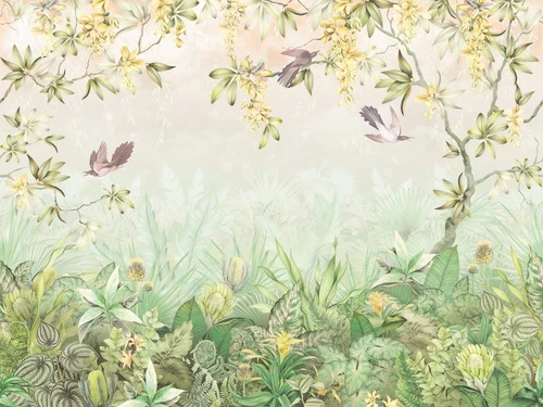 в детскую комнату, цветы, сад, поляна, зеленая