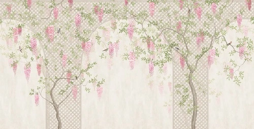 в загородный дом, дерево, глициния