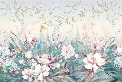 в детскую комнату, в загородный дом, поляна цветов, цветы