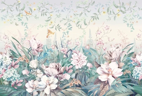 в детскую комнату, в загородный дом, поляна цветов, цветы