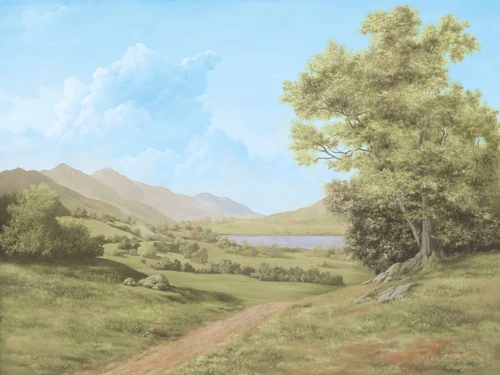 пейзаж, дорога, поля, светлые