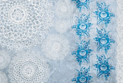 кружево, голубая, кружева