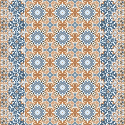 арабески, ковер, узор, бежево-голубая