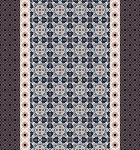 арабески, ковер, узор, сине-коричневая, голубая