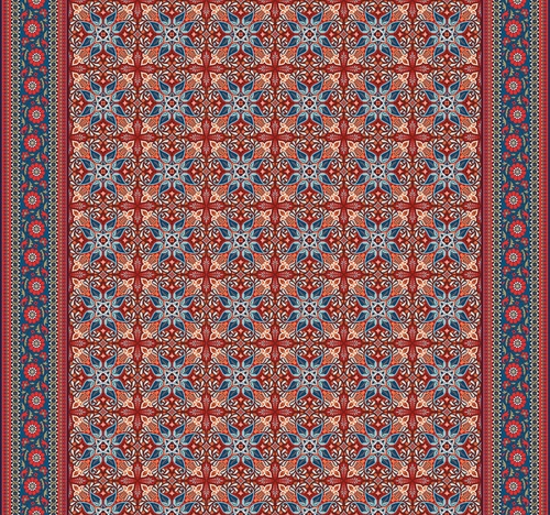 арабески, ковер, красно-синяя, узор, красно-оранжевая