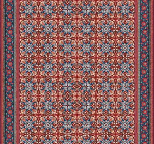 арабески, ковер, красно-синяя, узор, красно-оранжевая