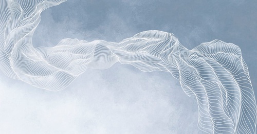 графика, линии белые, вуаль, серо-голубая