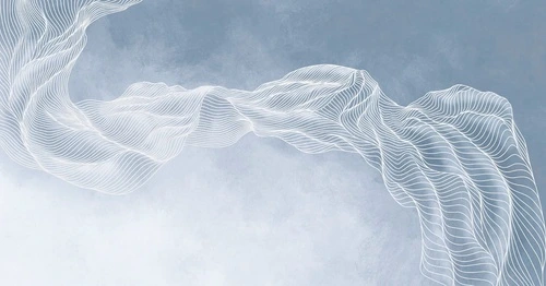 графика, линии белые, вуаль, серо-голубая