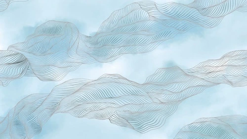 графика, вуаль, серебряные линии, вуаль, голубая