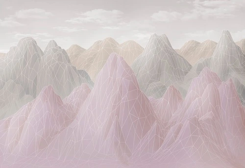 абстракция, горы, светлые, сиреневая