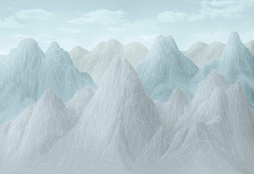 абстракция, горы, голубая