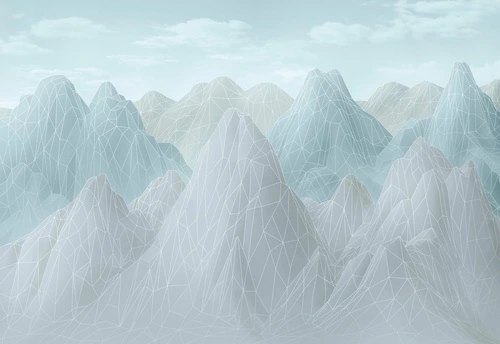 абстракция, горы, голубая