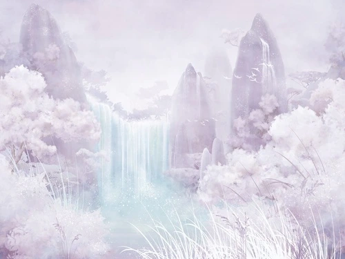 абстракция, пейзаж, сиреневая