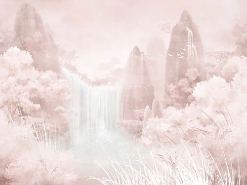 абстракция, пейзажи, светло розовая