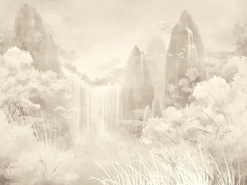 абстракция, пейзаж, персиковая, светло розовая