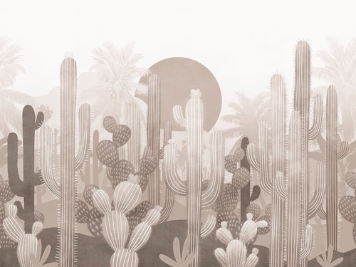 поп-арт, кактусы, бежевые