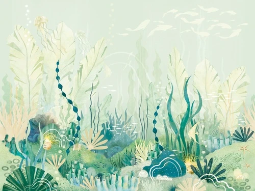 абстракция, морские растения, водоросли, зеленая