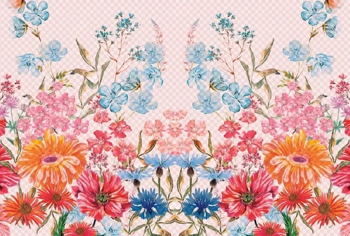 цветы, оранжевые, на розовом фоне