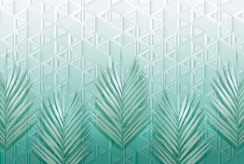 геометрия, листья, зеленые