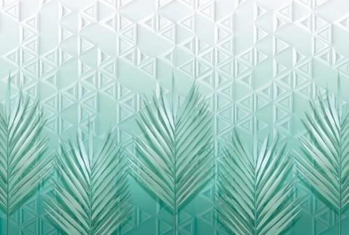 геометрия, листья, зеленые