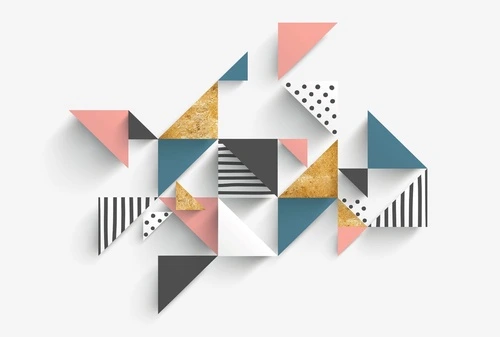 геометрия, треугольники, цветные