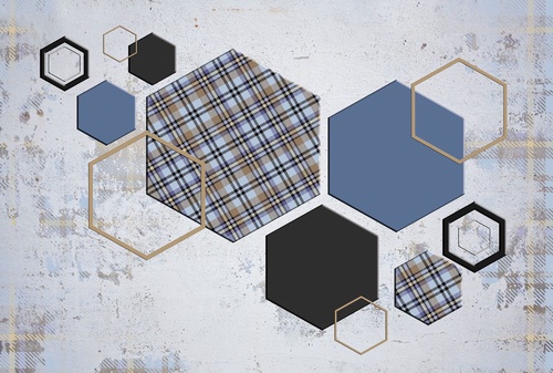 геометрия, шестиугольники, на сером фоне