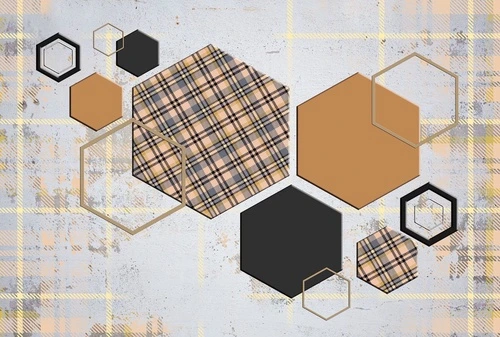 геометрия, шестиугольники, оранжевый