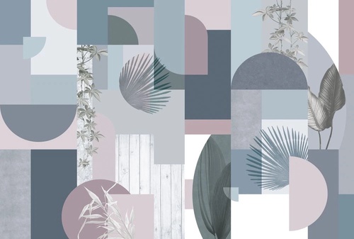 абстракция, геометрия, серо-голубая