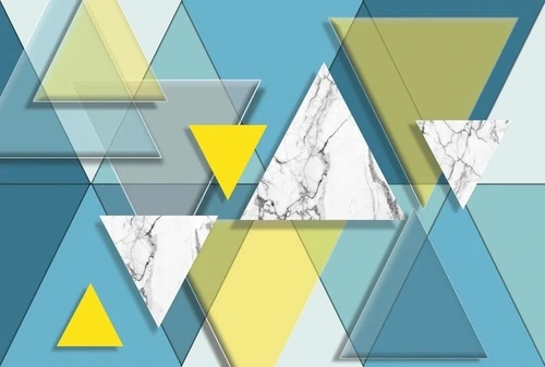 геометрия, треугольники, желто-голубые