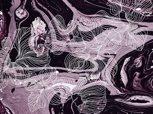 современный, акварель, цветы, мрамор, минимализм