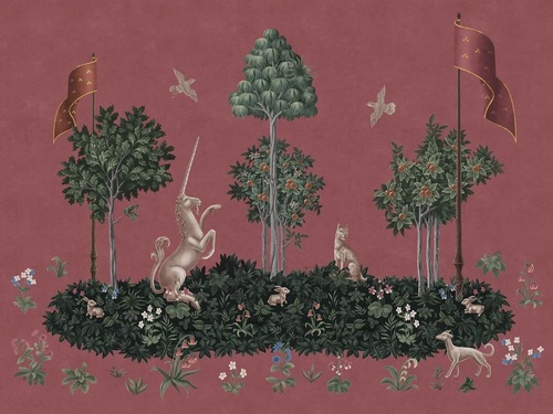 в детскую комнату, гобелен, единорог, бордовые