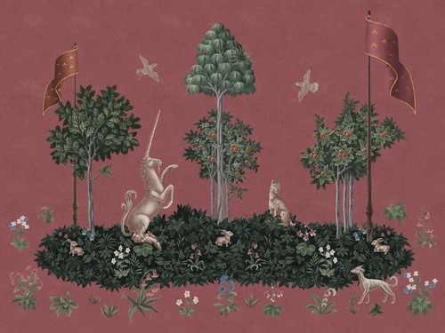 в детскую комнату, гобелен, единорог, бордовые