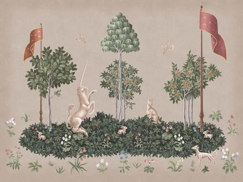 в детскую комнату, гобелен, единорог, бежевые