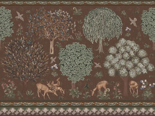 в детскую комнату, гобелен, сад, коричневые, олени