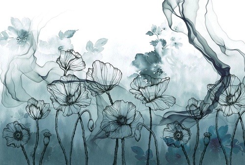 в ванную комнату, графика, флюид, бирюзовая