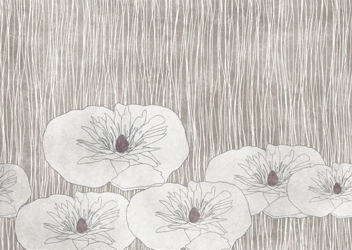 в ванную комнату, графика, цветы, серо-бежевые