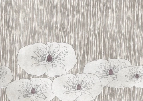 в ванную комнату, графика, цветы, серо-бежевые