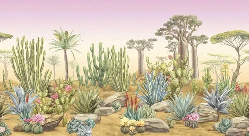 в детскую комнату, кактусы, розовая