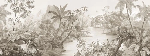 в загородный дом, тропики, пальмы, бежевые