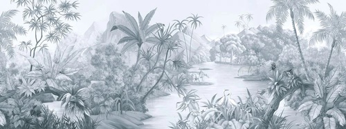 в загородный дом, тропики, пальмы, голубая